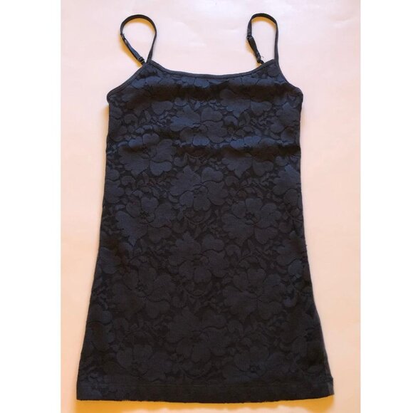 Aeropostale favorite cami, dark grey camisole, w/lace overlay in front, Sz S/P - Picture 1 of 9